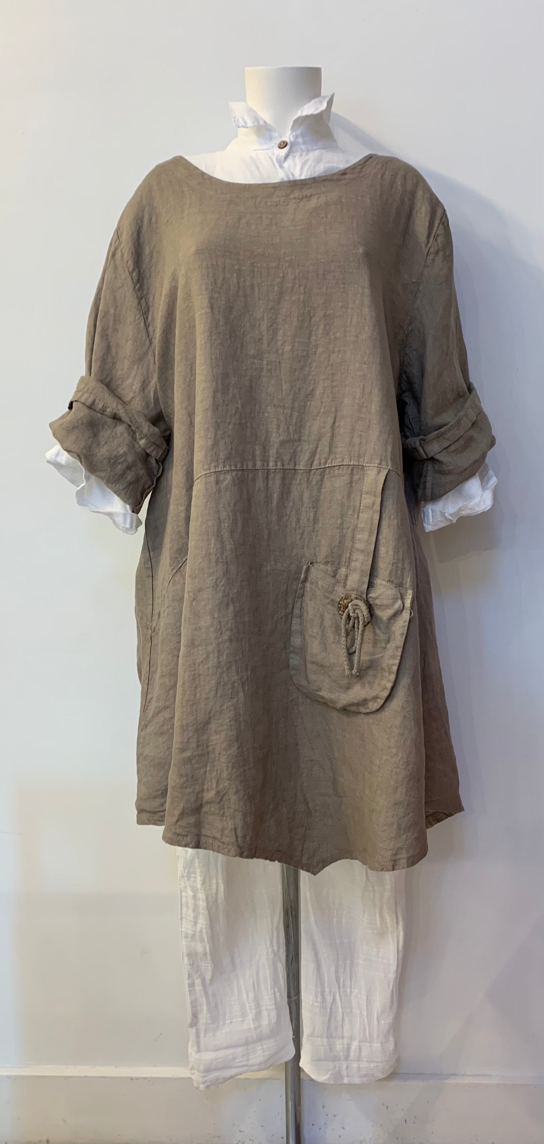 Linen Tunic/Dress w/ Pocket Detail -Sale Orig.$98.00 | ACCOLADE