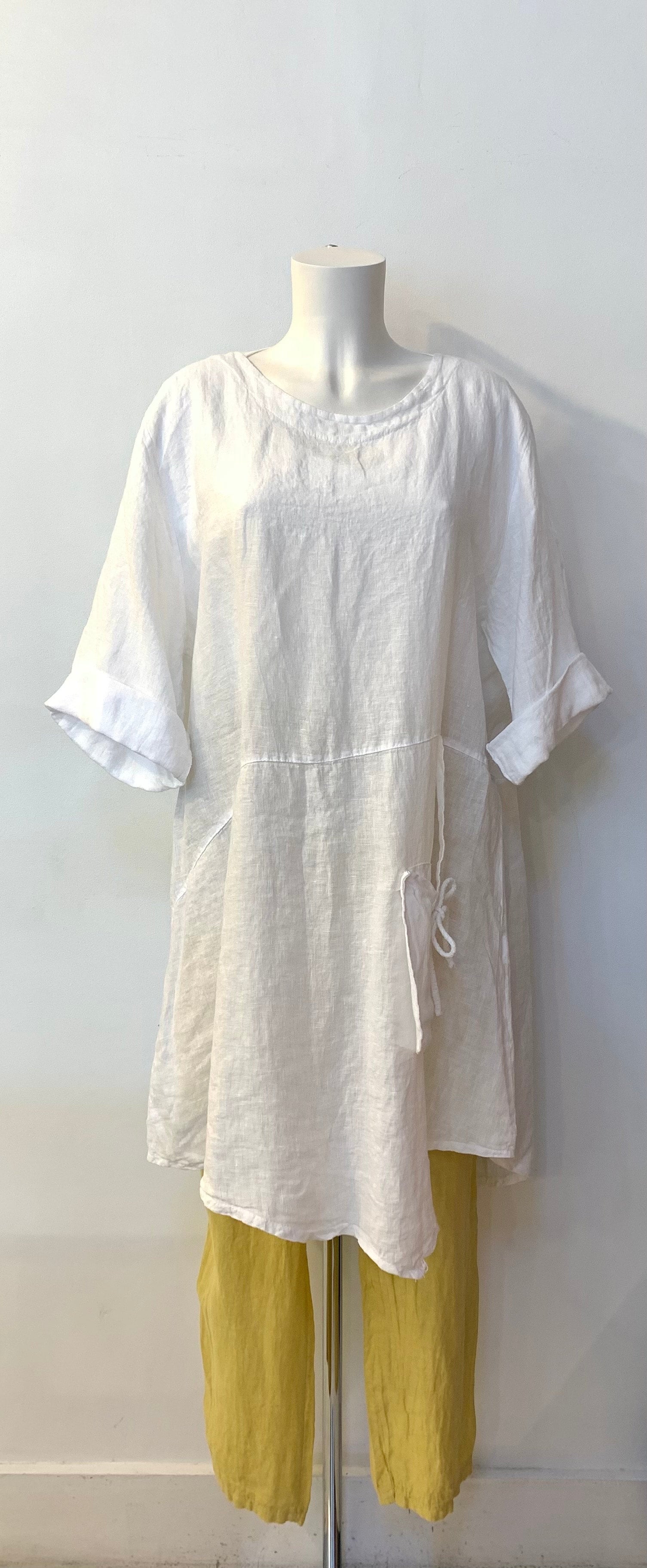 white christmas dresses KAITLYN Cotton Tunic Dress Long – Look Want Wear Love main image 1